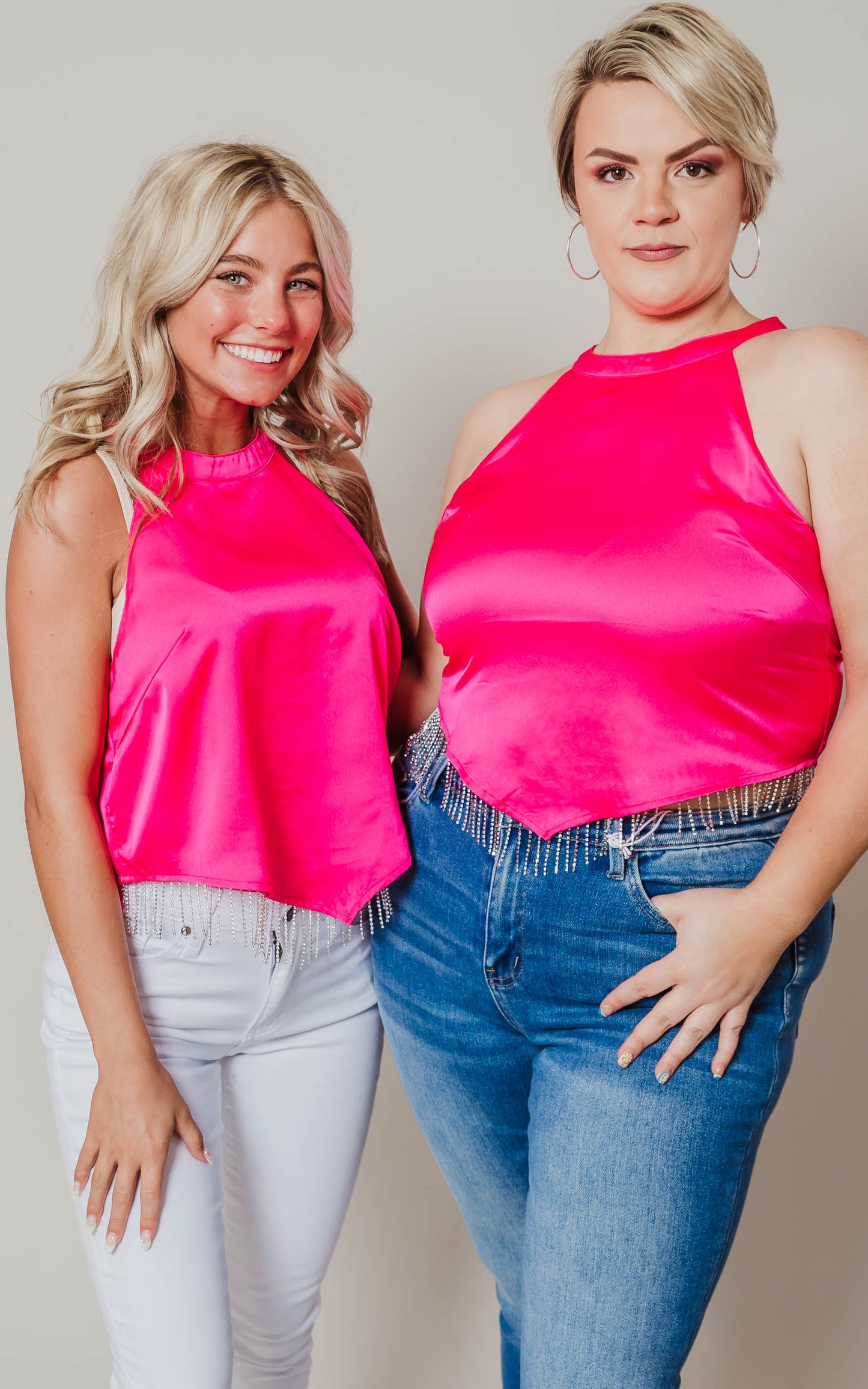 fuschia crop top