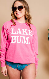 Lake Bum Long Sleeve Top - Pink - BAD HABIT BOUTIQUE 