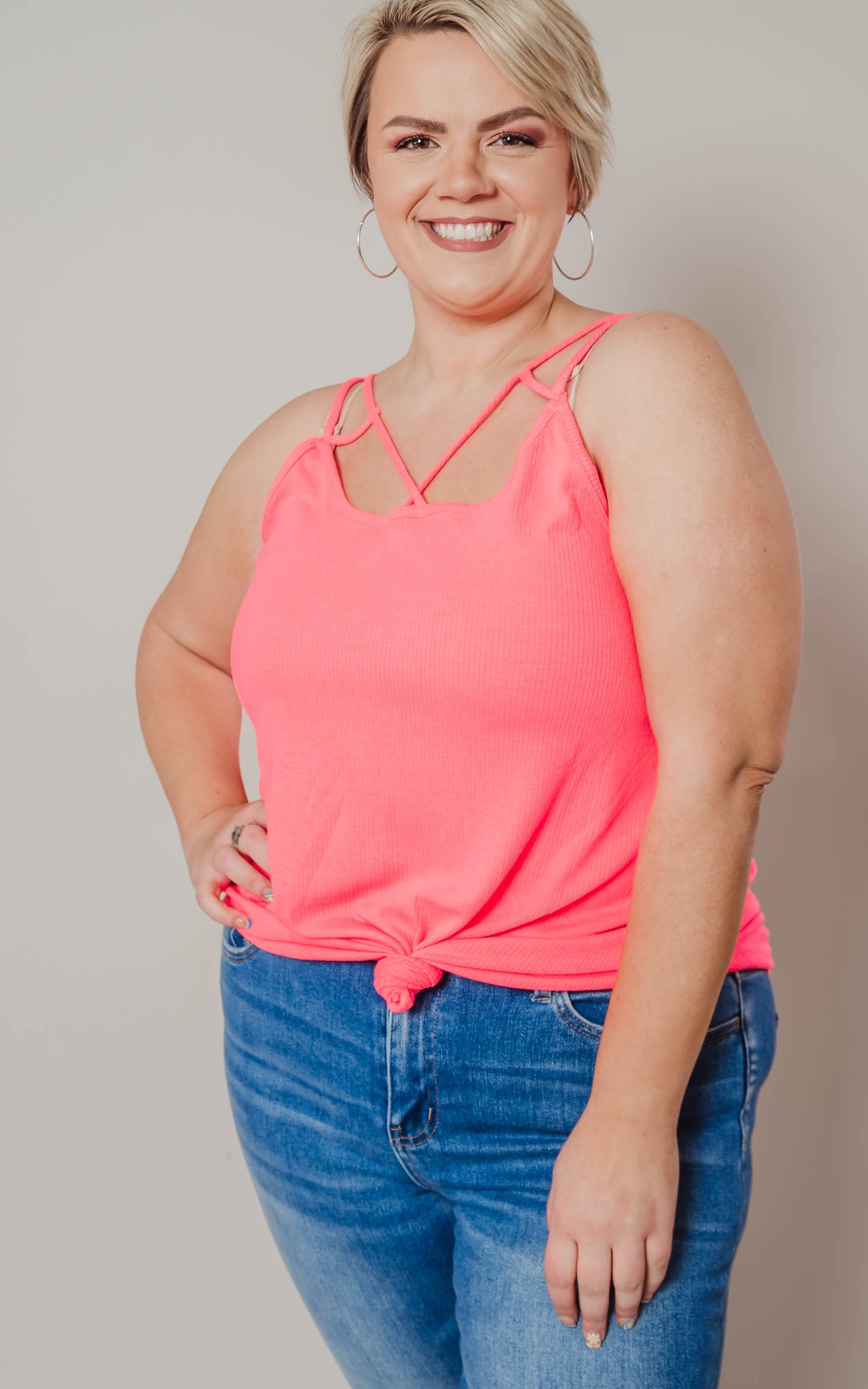 strappy pink tank 