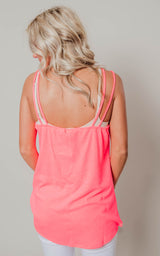 double strap hot pink tank top 