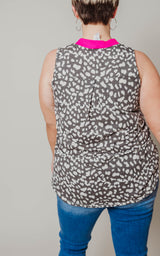 gabby printed sleeveless printed blouse 