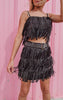 suede fringe skirt 