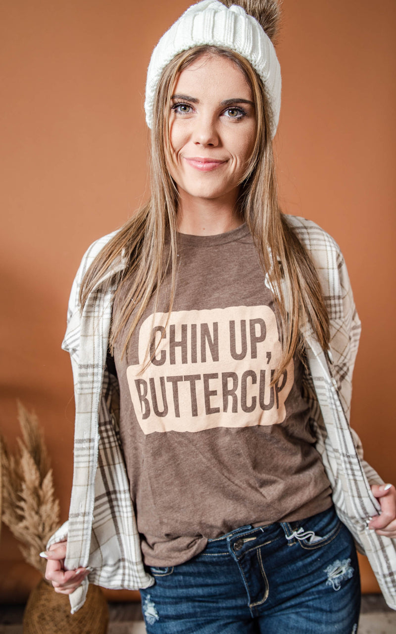chin up buttercup fall graphic t-shirt 