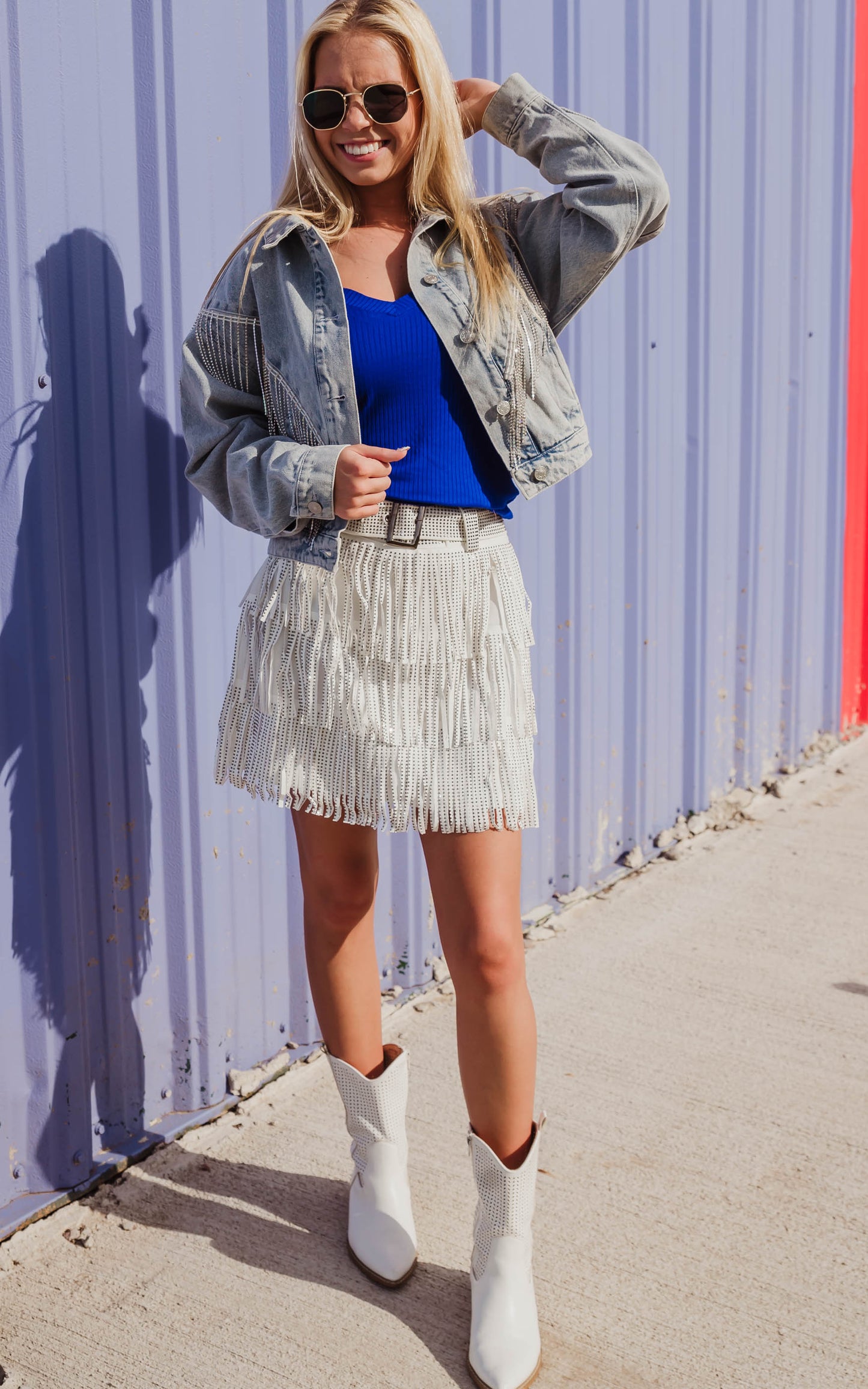 Metallic Fringe Mini Skirt - Final Sale