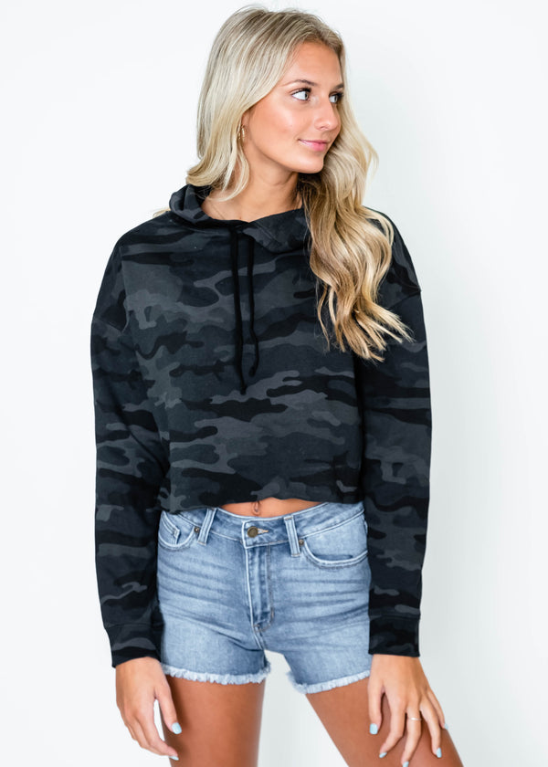  Cropped Camo Hoodie *PREORDER*, CLOTHING, S&S, BAD HABIT BOUTIQUE 
