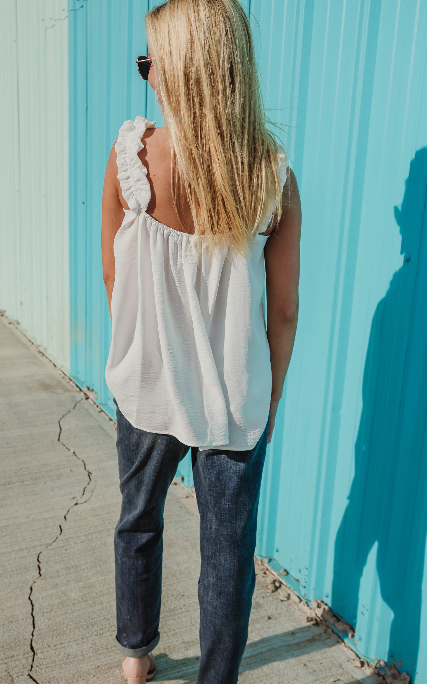 Ruffle Strap Tank Top - Final Sale*