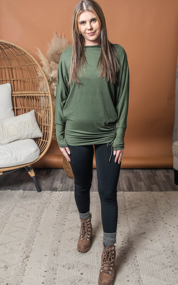 olive long sleeve top 