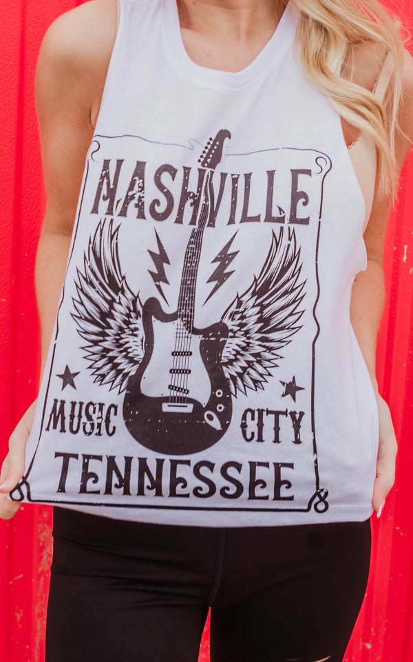 Nashville music city crop tank 