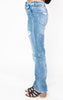  High Rise Distressed Straight Denim Jeans - Vervet, CLOTHING, Vervet, BAD HABIT BOUTIQUE 