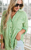 GREEN COTTON BUTTON TOP 