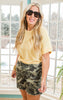 Mid Rise Muted Camo Shorts - YMI