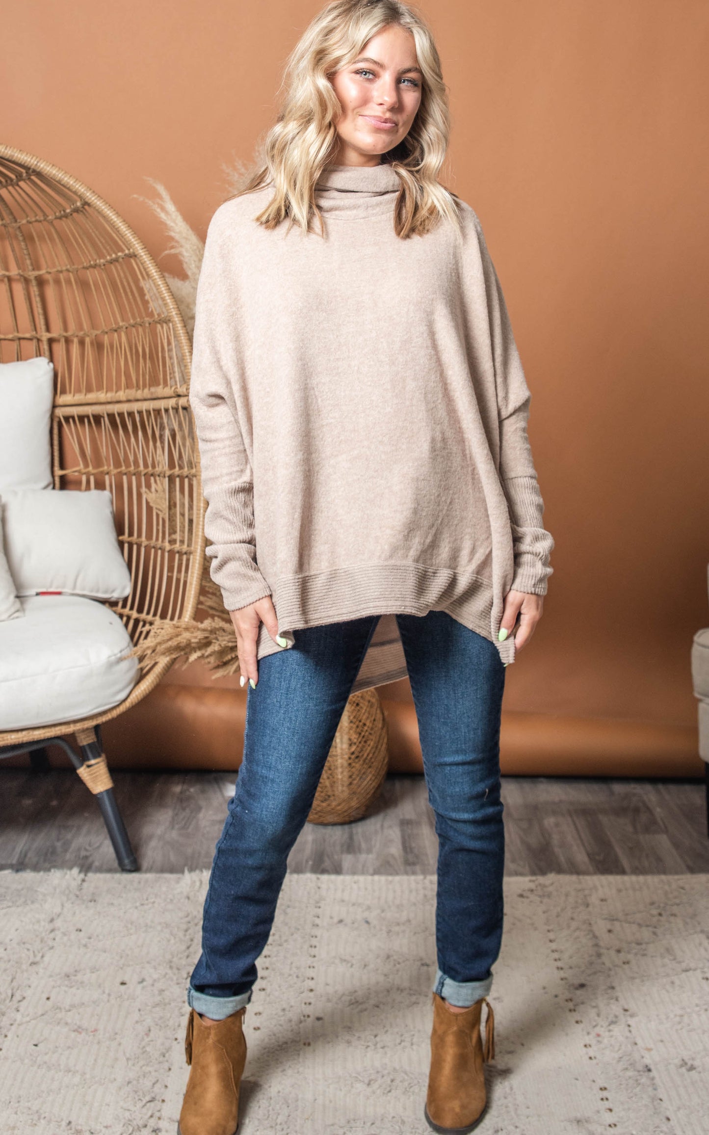 cocoa cowl neck tunic 