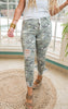 High Rise Distressed Ankle Joggers - Ripped Light Camo