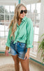 Green Woven Button Down Top