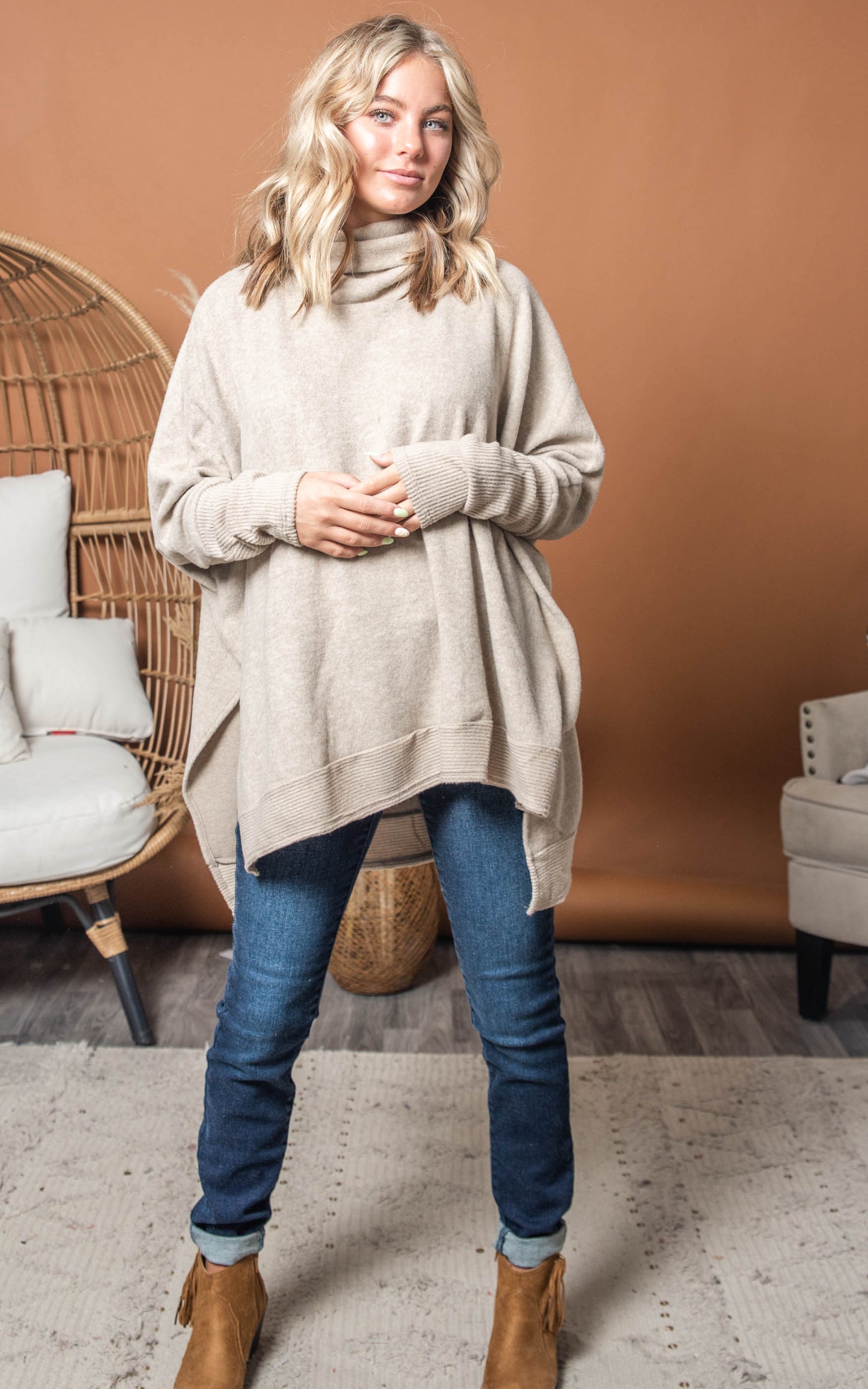 Cowlneck Tunic Sweater - Final Sale