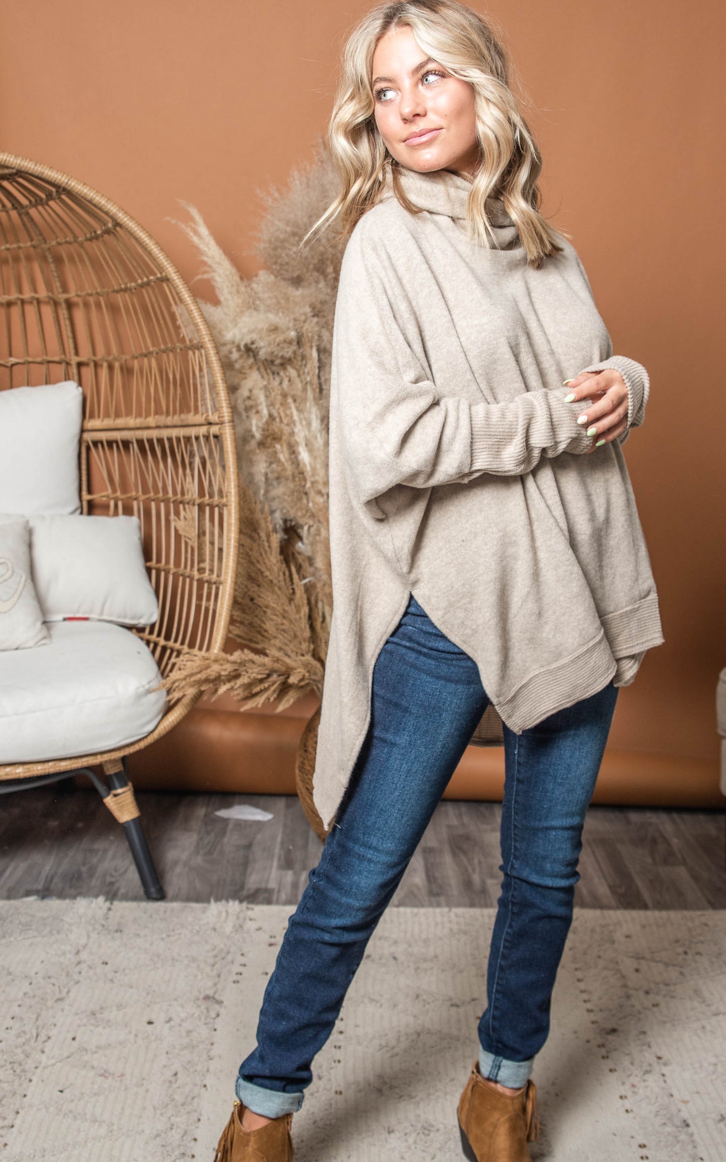 Cowlneck Tunic Sweater - Final Sale