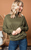 olive boat neck dolman top 