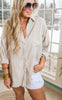 Oversized Drop Shoulder Cotton Button Down Top