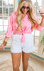 Pink  Button Down Top