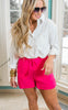 Fuchsia Linen Shorts