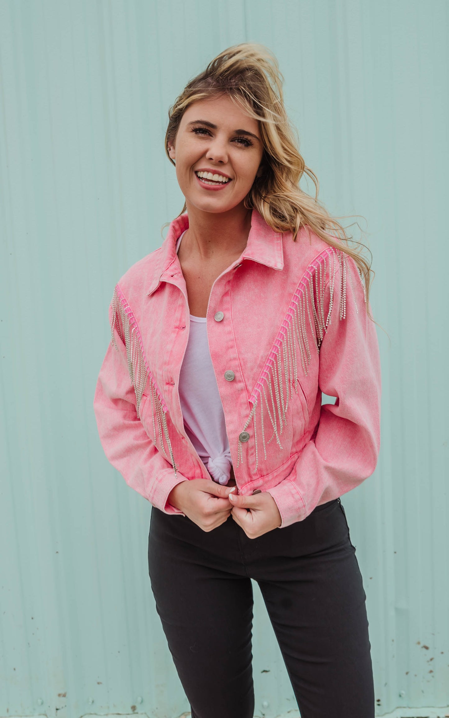 Pink Denim Jacket