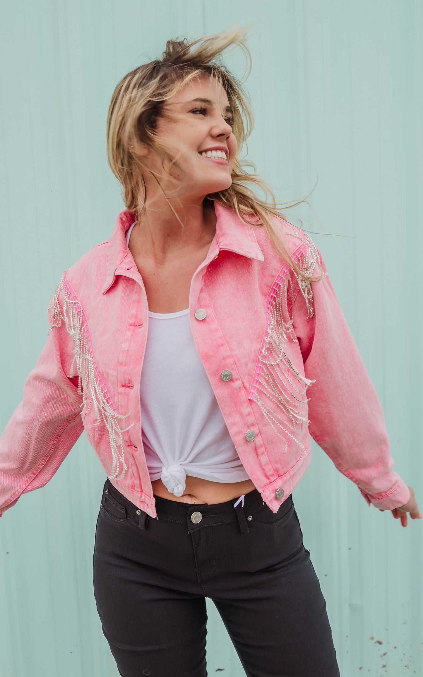 Pink Denim Jacket