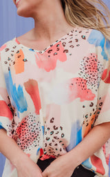 mix print blouse 