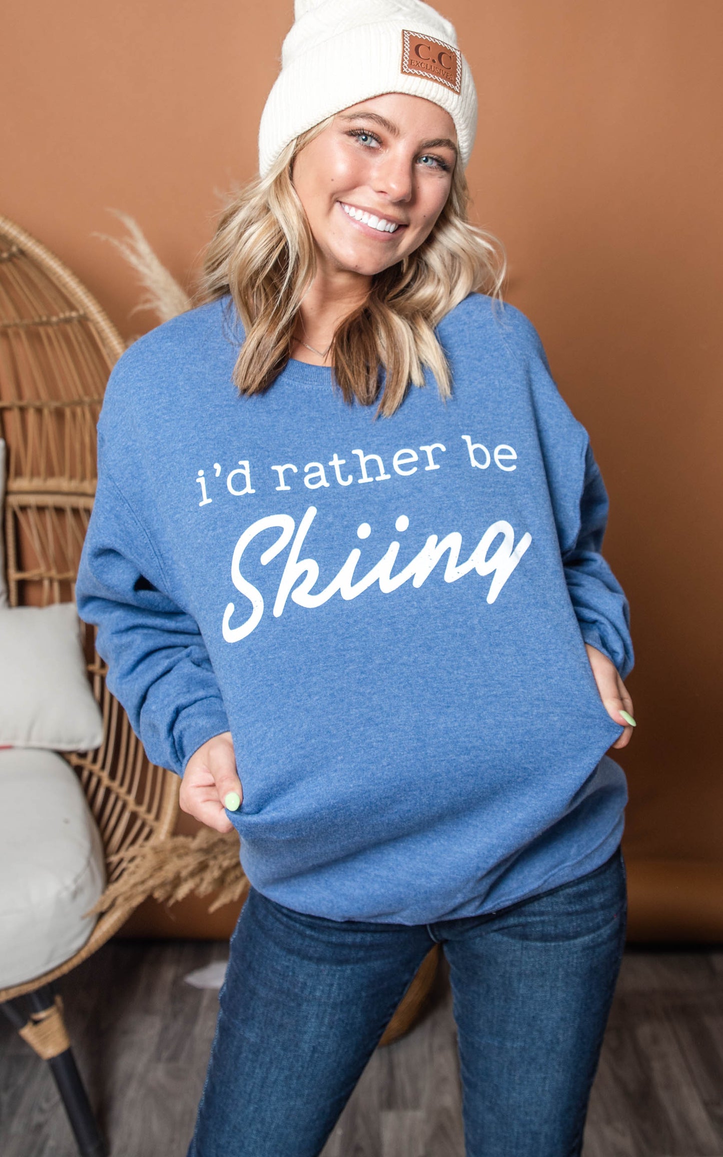 I'd Rather Be Skiing Sweatshirt**