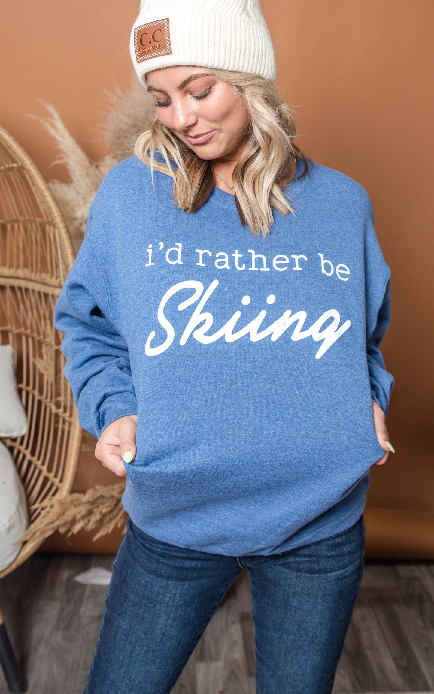 I'd Rather Be Skiing Sweatshirt** - Final Sale