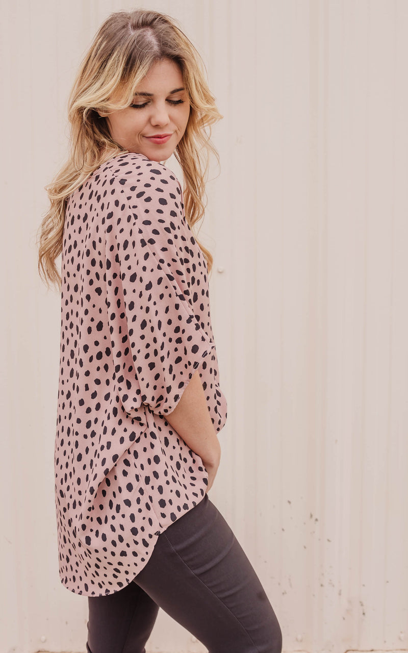 leopard rose blouses 