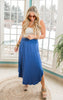 denim Walk This Way Smocked Maxi Skirt