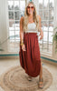 Rust Smocked Maxi Skirt