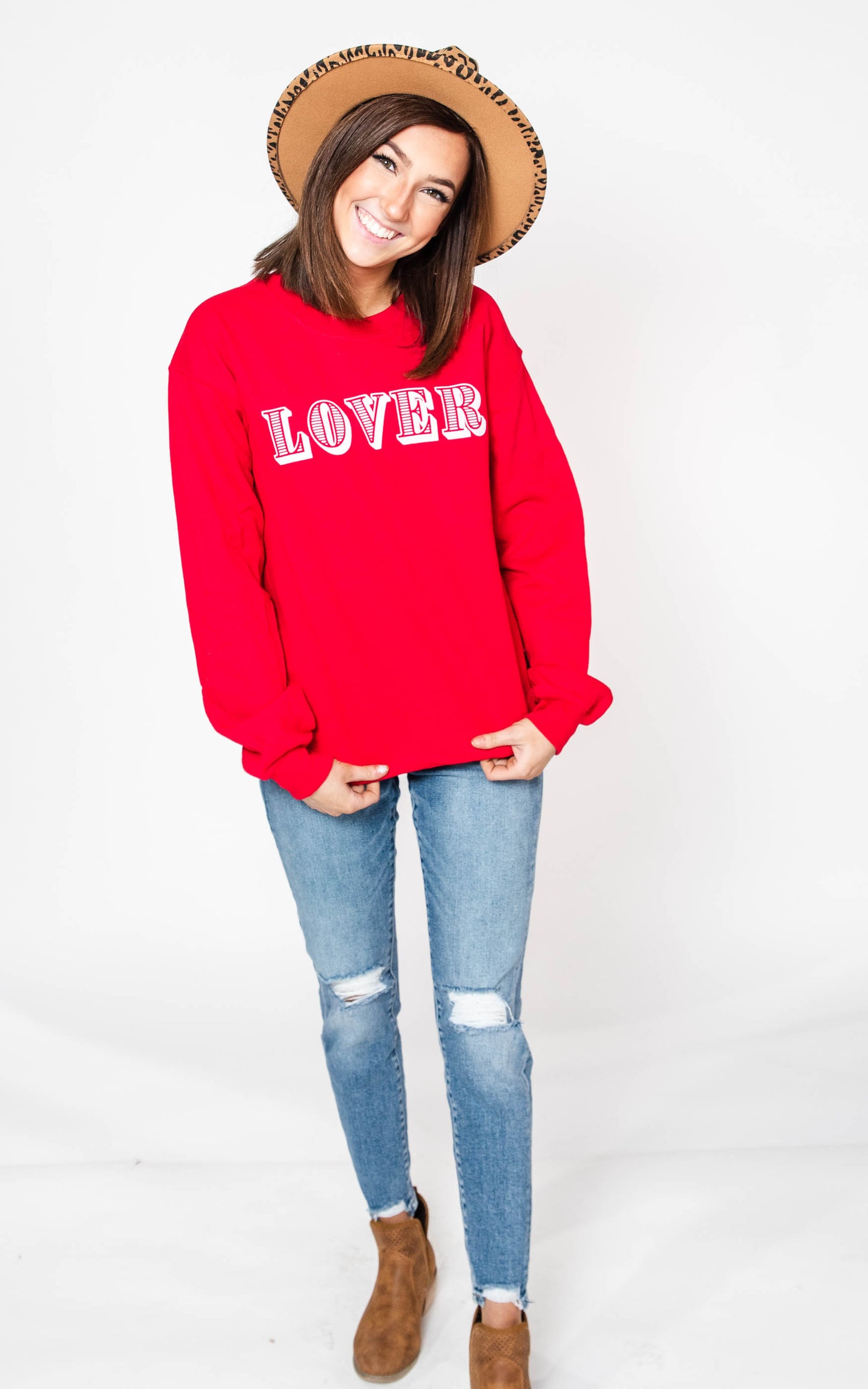  Lover Sweatshirt - Red, CLOTHING, BAD HABIT APPAREL, BAD HABIT BOUTIQUE 