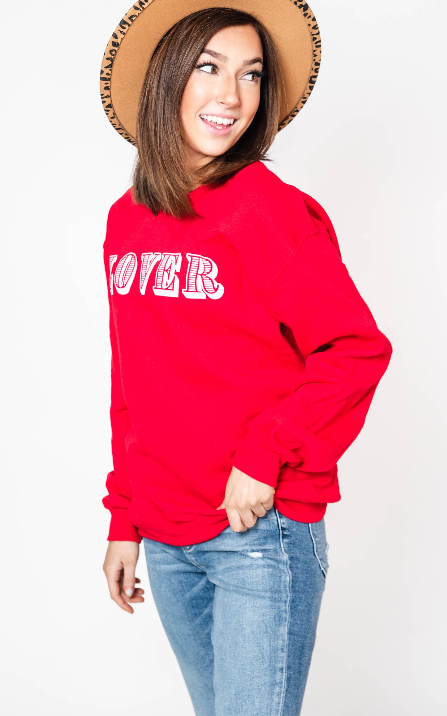  Lover Sweatshirt - Red, CLOTHING, BAD HABIT APPAREL, BAD HABIT BOUTIQUE 