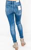  Med Wash Button Fly High Rise Skinny Jeans - Vervet, CLOTHING, Vervet, BAD HABIT BOUTIQUE 