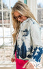 Classic Tie Dye Crop Denim Jacket - Vervet