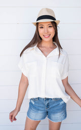 button up white blouse 