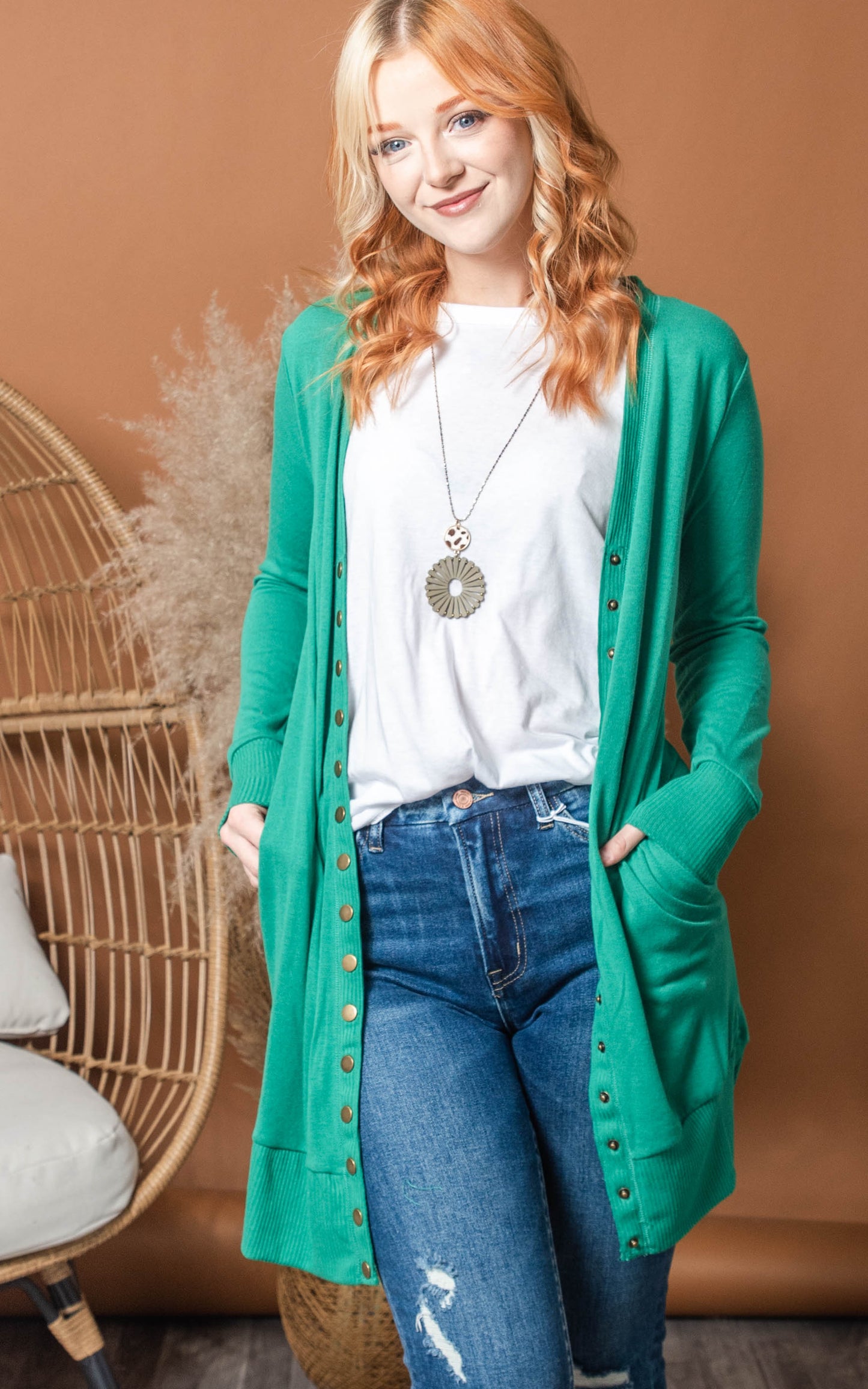 kelly green cardigan 