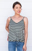 light olive stripe reversible tank for women 