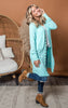 blue mint long cardigan 