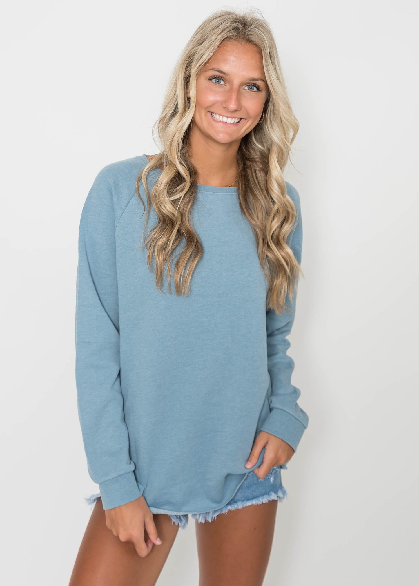  Women's California Wave Wash Crewneck Sweatshirt *PREORDER*, CLOTHING, BAD HABIT BOUTIQUE , BAD HABIT BOUTIQUE 