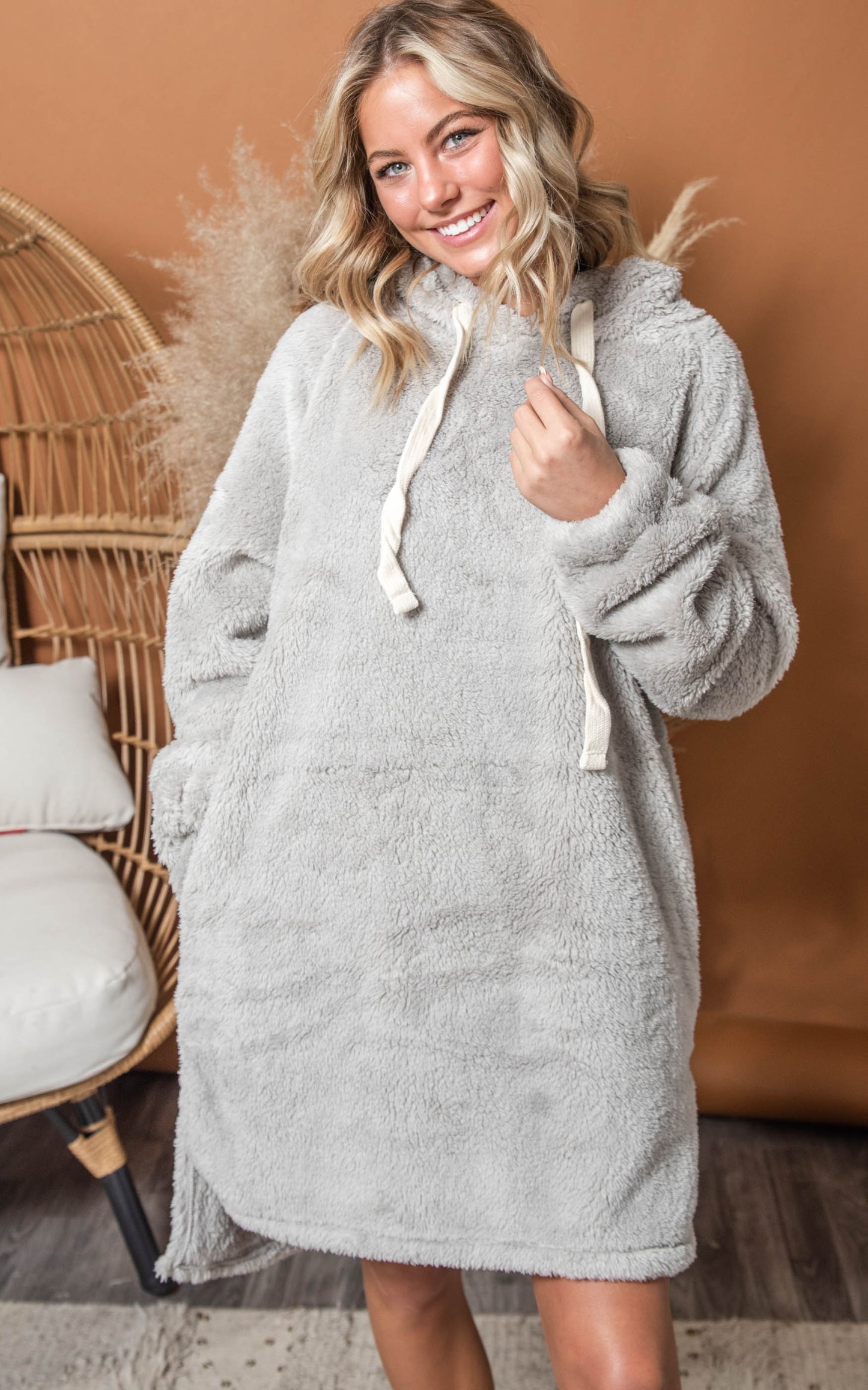 oversized sherpa tunic 