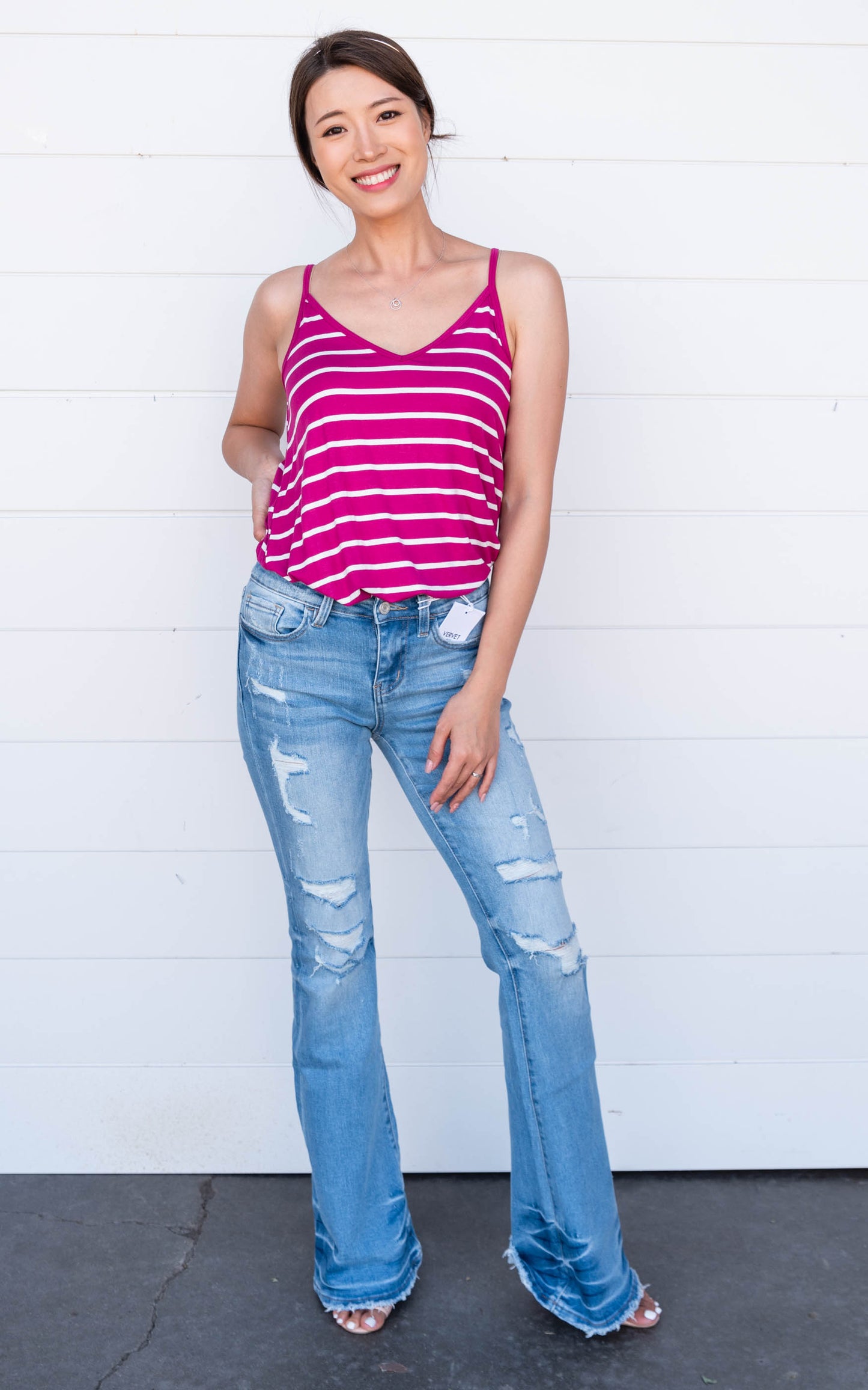 magenta stripe tank 