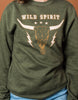 olive green wild spirit sweater 