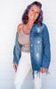 Distressed Denim Shirt Jacket - Final Sale*