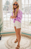 purple gauze top