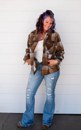 brown coco plaid top 