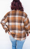 FLEECE COZY OVERSIZED PLAID SHIRT JACKET - Final Sale