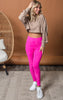 hot pink rose textured legging 