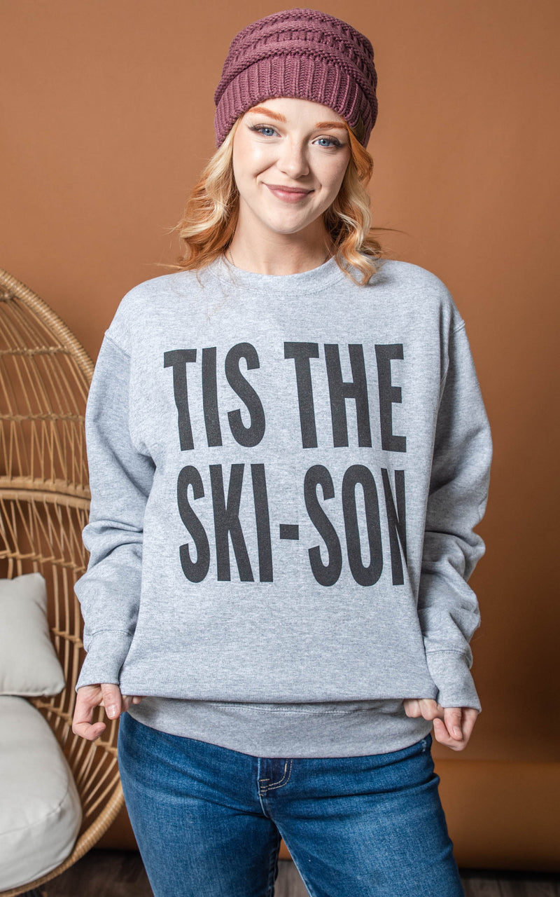 Tis the Ski-Son Crewneck Sweatshirt**